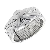 Sterling Silver 8-Piece Puzzle Ring, 1/2 in. (12 mm) wide