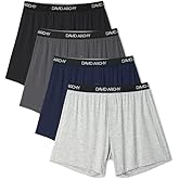 DAVID ARCHY Men’s Underwear Boxer Shorts Rayon Made From Bamboo Breathable Boxers for Men with Soft Stretch Waistband 4 Pack