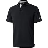 Mens Golf Shirt Short and Long Sleeve Moisture Wicking Dry Fit Performance Solid Casual Pique Golf Polo Shirts for Men