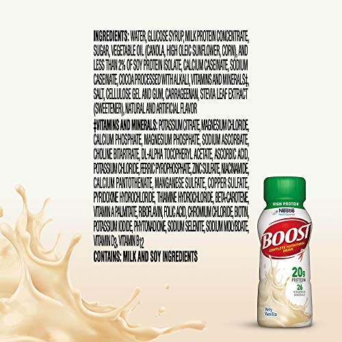 Boost High Protein Complete Nutritional Drink, Very Vanilla, 8 Ounce