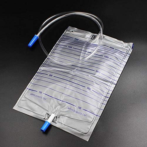 10 Pcs Pack, ECOBLUE Urine Drainage Bags 2000ml Capacity, Non Sterile Night Bags with T-Tap Valve and 85cm Tube - Image 3