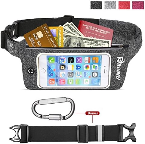 Adjustable Running Belt Waterproof Fanny Pack With Touch Screen, Zipper Dual Pocket,Perfect For Hiking, Sport, Runners, Yoga,Sports Waist Bag Fits iPhone 7+,8, 8plus, X, Samsung S8,S8+