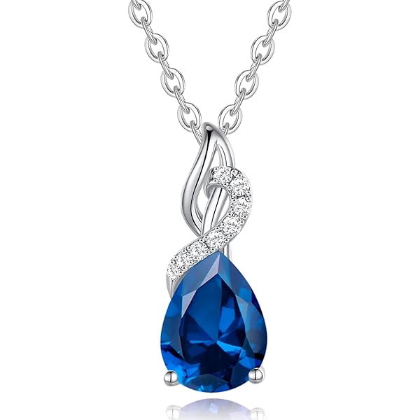 MIORE Colgante Mujer Oro Blanco De 9 Ct 375, Colgante Con Gema Topacio