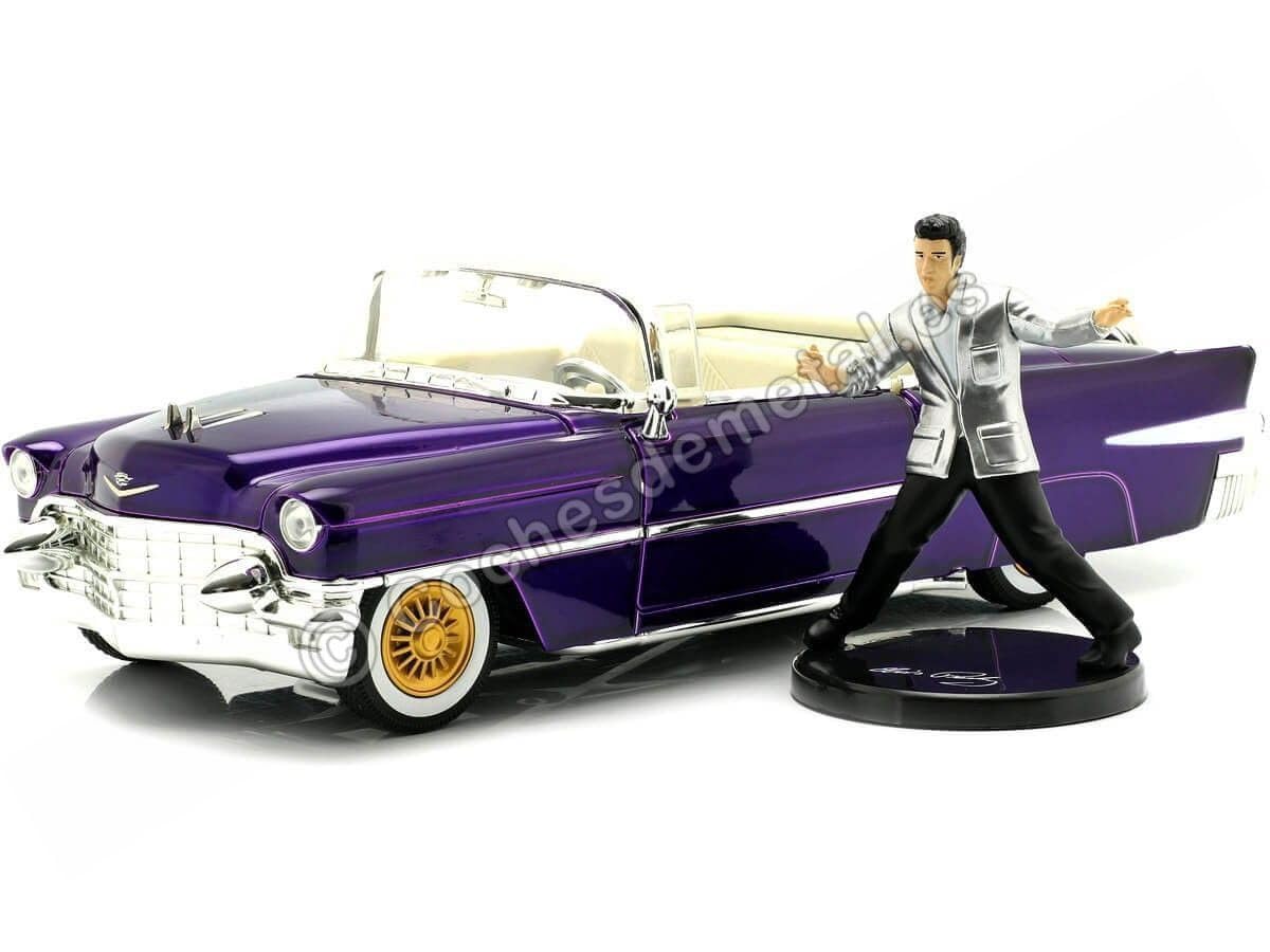 Jada 30985 Hollywood Rides 1:24 Elvis Presley 1956 Cadillac Eldorado With Figure, Purple