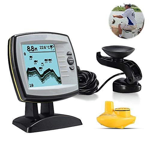 SISHUINIANHUA 2 in 1 Fish Finder Wired Wireless Sonar Waterproof Color Screen Intelligent Fish Detector