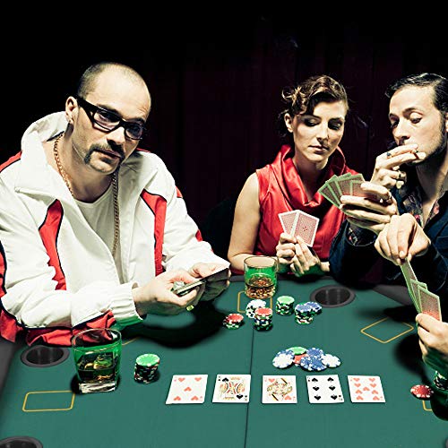 Livebest-48-Octagon-Poker-Table-Texas-Blackjack-Table-with-Leg-Cup-Holders-Inserts-for-810-PlayerGreen-Speed-Felt-Cloth