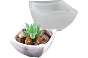 Square Concrete Flower Pot Silicone Mold Succulent Planter Vase Cactus Mold Epoxy Resin Plaster Cement Clay Mould
