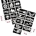 Airbrush Glitter Henna Tattoo Stencil Kit,Temporary Tattoo Template Body Art Drawing Stencil,Small Cute Flower Butterfly Cartoon Design for Children, Teenagers & Adults