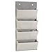 mDesign Chevron Wall Mount/Over Door Fabric Closet Storage Organizer for Toys, Baby/Kids Clothing - 4 Pockets, Gray/Cream