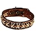 Polytree Unisex Knitted Leather Rope Buckle Bracelet Antique Punk Wristband Cuff Bangle