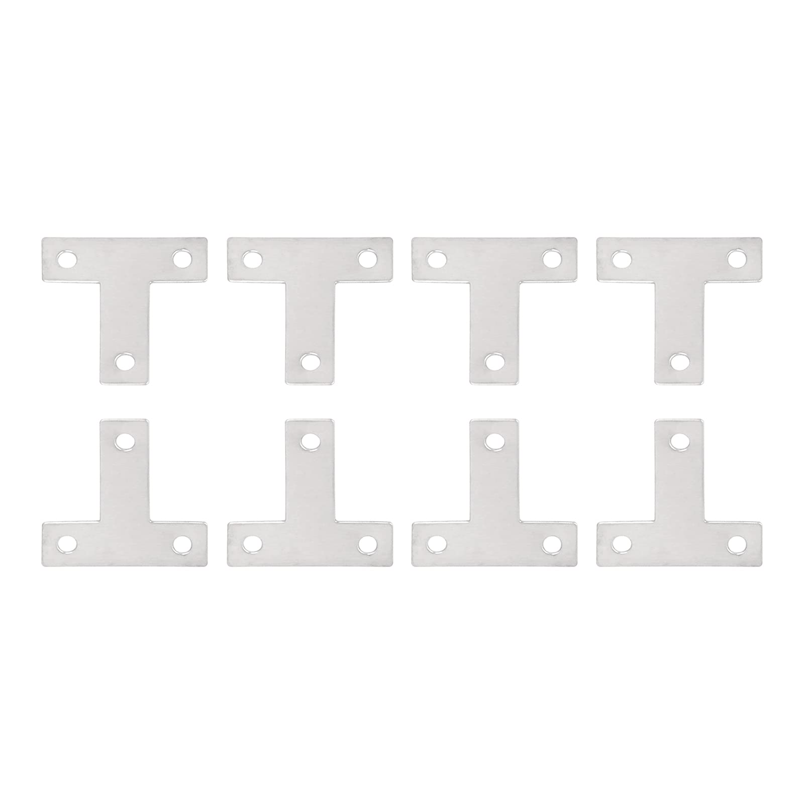 DTGN 1.69"x1.69"(HxW) T Brackets - 10Pack - Good for Furniture Mending Repair - Durable 304 Stainless Steel Fixing Brace Plates - Silver Tone