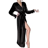 Kelaixiang Women’s Long Velvet Robe Maxi Bathrobe Nightgown with Belt for Bridal Wedding Party Velour Robe