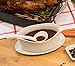 HIC Gravy Sauce Boat with Attached Saucer and 1-Ounce Serving Ladle, Fine Porcelain, White, 18-Ounce Capacity