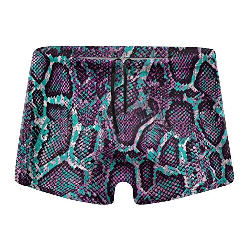 51CQmBC1JJL Traje de baño para hombre con estampado de serpiente azul y morado Traje de baño para hombre con estampado de serpiente azul y morado