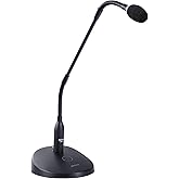 BOYA 18" Gooseneck Condenser Microphone with Desktop Base, LED Indicator - Podium Microphone for Conference Meeting Video Live Streaming Lecture Speech Podcast (XLR Interface BY-GM18CB)