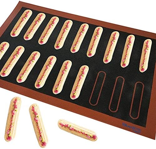 Water hep Silicone Baking Mat double sides 4.7 and 2.36 inch Silicone baking liners Eclair 18 or 44 Cavity Non-Stick Lady finger Thumb Cake Baking Mat