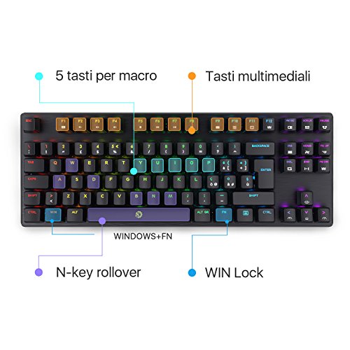 DREVO Tyrfing 88 Key IT Layout (Switch Marron, Negro) - Imagen 4