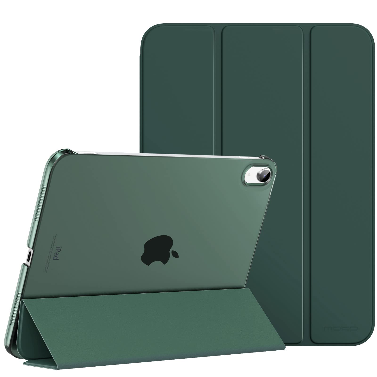 MoKo for iPad (A16) 11th Generation Case 11 Inch 2025,iPad 10th Generation Case 10.9 Inch 2022,Slim Stand Hard PC Translucent Back Shell Smart Cover,Support Touch ID,Auto Wake/Sleep,Midnight Green — image 1