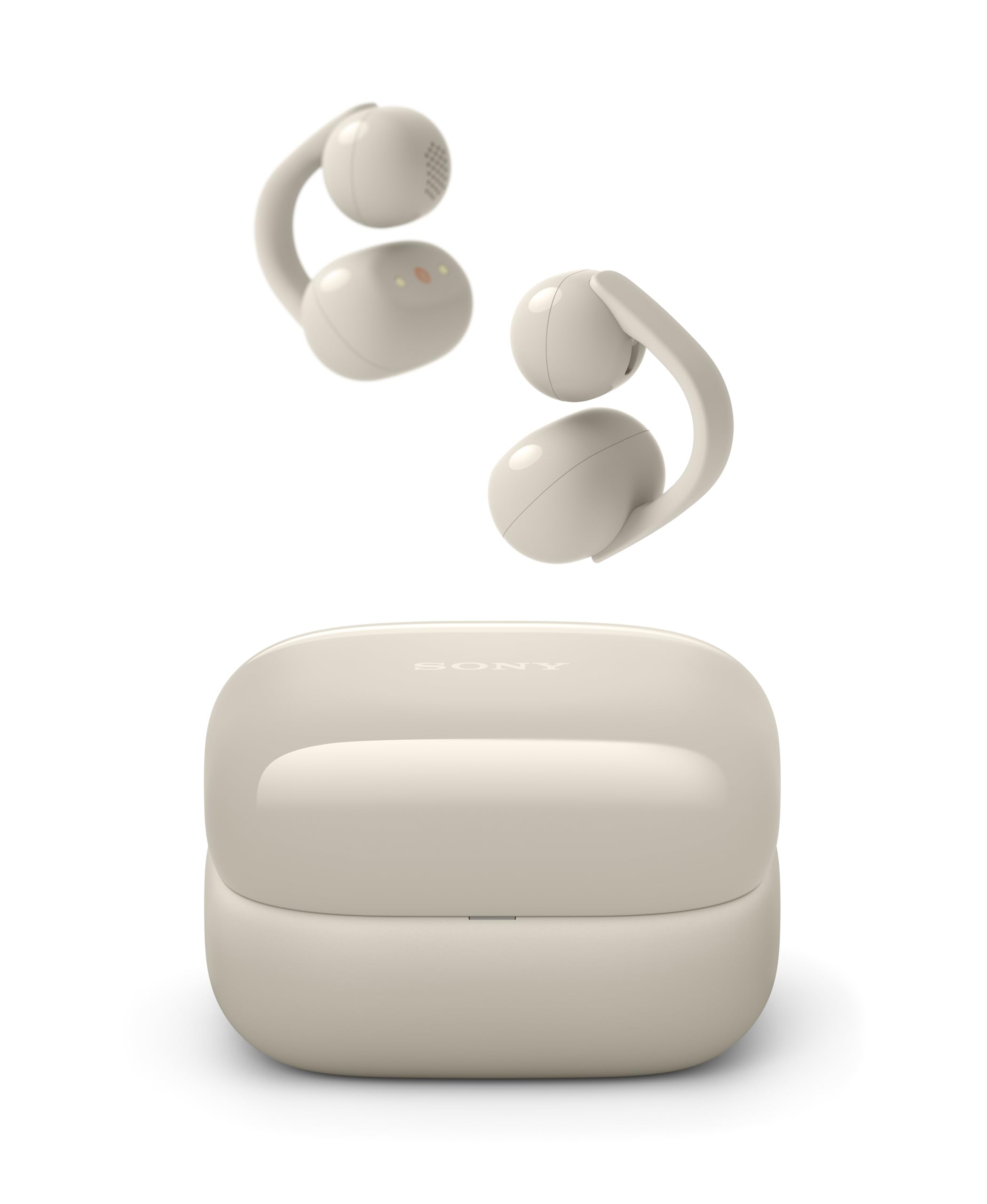Sony LinkBuds Clip Open-Ear Truly Wireless Earbuds, Comfortable & Secure Fit, Lightweight Clip-On Design, Touch Controls, Ambient Sound Awareness, Water Resistant, Up to 37 Hrs of Playback, Greige