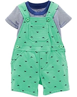 Carter's Baby Boys' 2 Piece Print Shortall Set (Baby) - Red