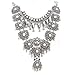 CrazyPiercing Vintage Boho Statement Necklace - Fashion Long Silver Bohemian Turkish Themed Necklace Oxidized for Women Big Ethnic Costume Jewelry