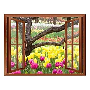 Bed of Tulips Removable Wall Sticker/Wall Mural - 24"x32"