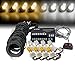 Xprite 160W 8 White and Yellow(Amber) HID Bulbs Hide-A-Way Emergency Hazard Warning Strobe Lights