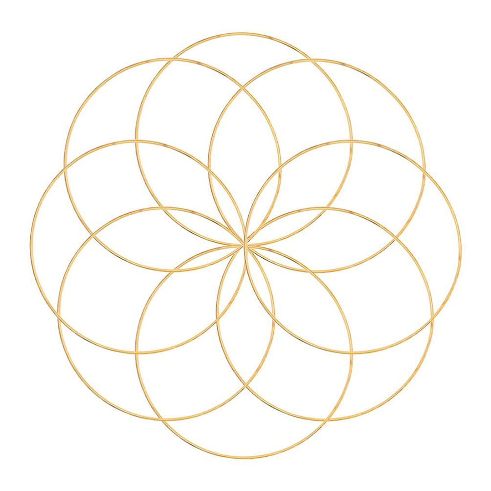 TOYANDONA Dream Catcher Rings Metal Wreath Frame: 10cm Macrame Ring DIY Craft Golden Metal Rings 10pcs Wire Ring Craft Material Wedding Christmas Festival Party Decoration