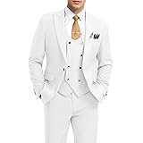 Aowdoy Men's Suits 3 Piece Slim Fit Tuxedo Suit One