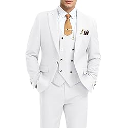 Aowdoy Men's Suits 3 Piece Slim Fit Tuxedo Suit One