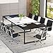 Tribesigns Rectangular 8FT Conference Table with Black Metal Base 94.48L x 47.24W x 29.92H Inches, Black and White