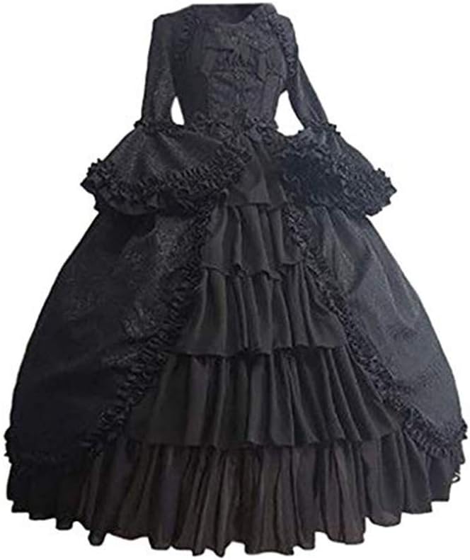 Women's Bowknot Victorian Gothic Party Princess Cosplay Sweet Lolita Dress Steampunk Vampire Halloween Costume