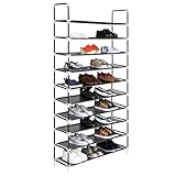 Homdox 10 Tiers Shoe Rack Fabric Shoe Tower Organizer Super Space Saving Shoe Cabinet Entryway Closet Stackable Shelves