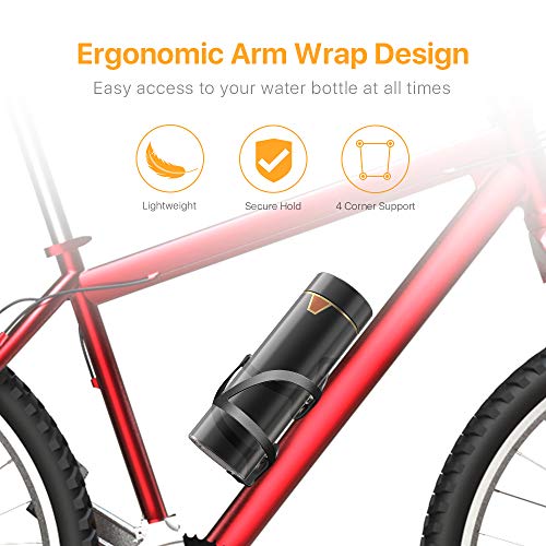 FIREOR Bike Water Bottle Holder, Bicycle Water Bottle Cage Lightweight Aluminum Alloy MTB Cycling Cup Holder Bike Accessories with Handlebar Mount Bracket