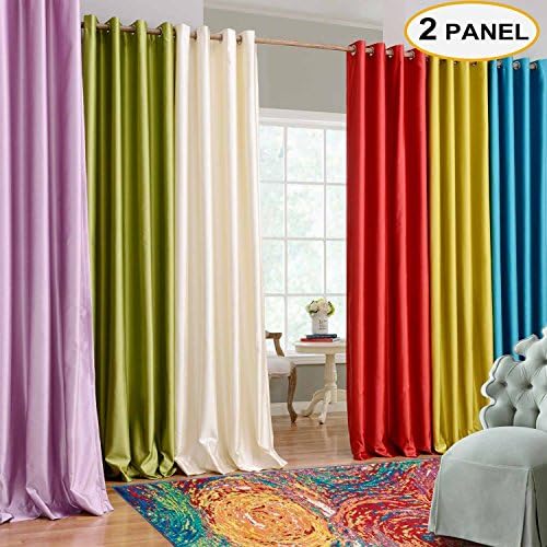 Artdix Solid Cotton Grommet Top Curtains Thermal Curtains Window Drapes For Bedroom Living Room, Custom Size (Please contact customer service to get price) Lavender