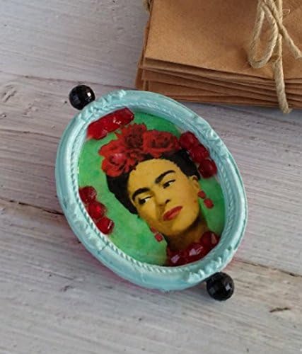 Handmade brooch, Frida Kahlo pin, Frida Kahlo jewelry, Turquoise jewelry, Bohemiam jewelry, Unique jewelry, Brooch pin, Vintage brooch, Turban pin, Gift