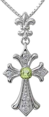 Amazon プレジュール ペリドット メンズ ネックレス ペリドット クロスネックレス ホワイトゴールド K18 18金 ネックレス 通販