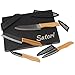 Japanese Grade Black Ceramic Knife Set Complete with 4 Knives & Sheaths featuring Ergonomic Bamboo Handles & Satori-Sharp Blades