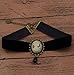 KUIYAI Black Choker Necklace with Victorian Cameo Pendant and Black Bead (Gold Cameo)