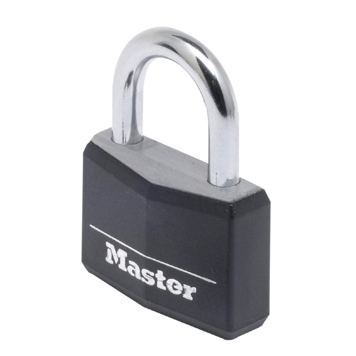 Master Lock 9150EURDBLK Key Padlock in Aluminium with Vinyl Cover, Black, 5 x 6,8 x 1,4 cm