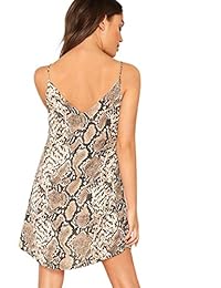 Floerns - Mini vestido informal sin mangas con cuello en V y correa de espagueti para mujer