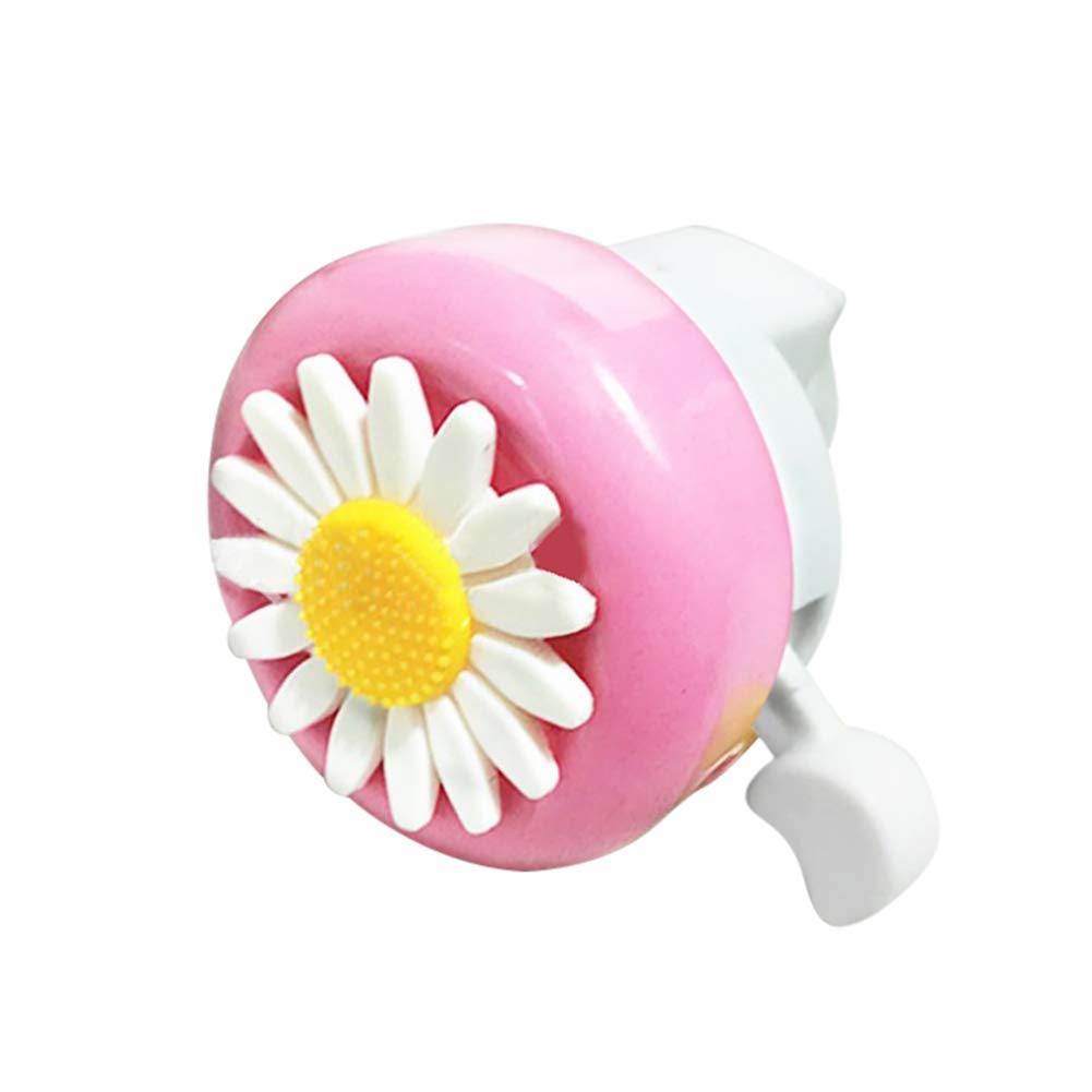 Hustar Child Girls Boys Sunflower Bicycle Bell Bike Scooter Horn Bike Accessories for Kids Pink White
