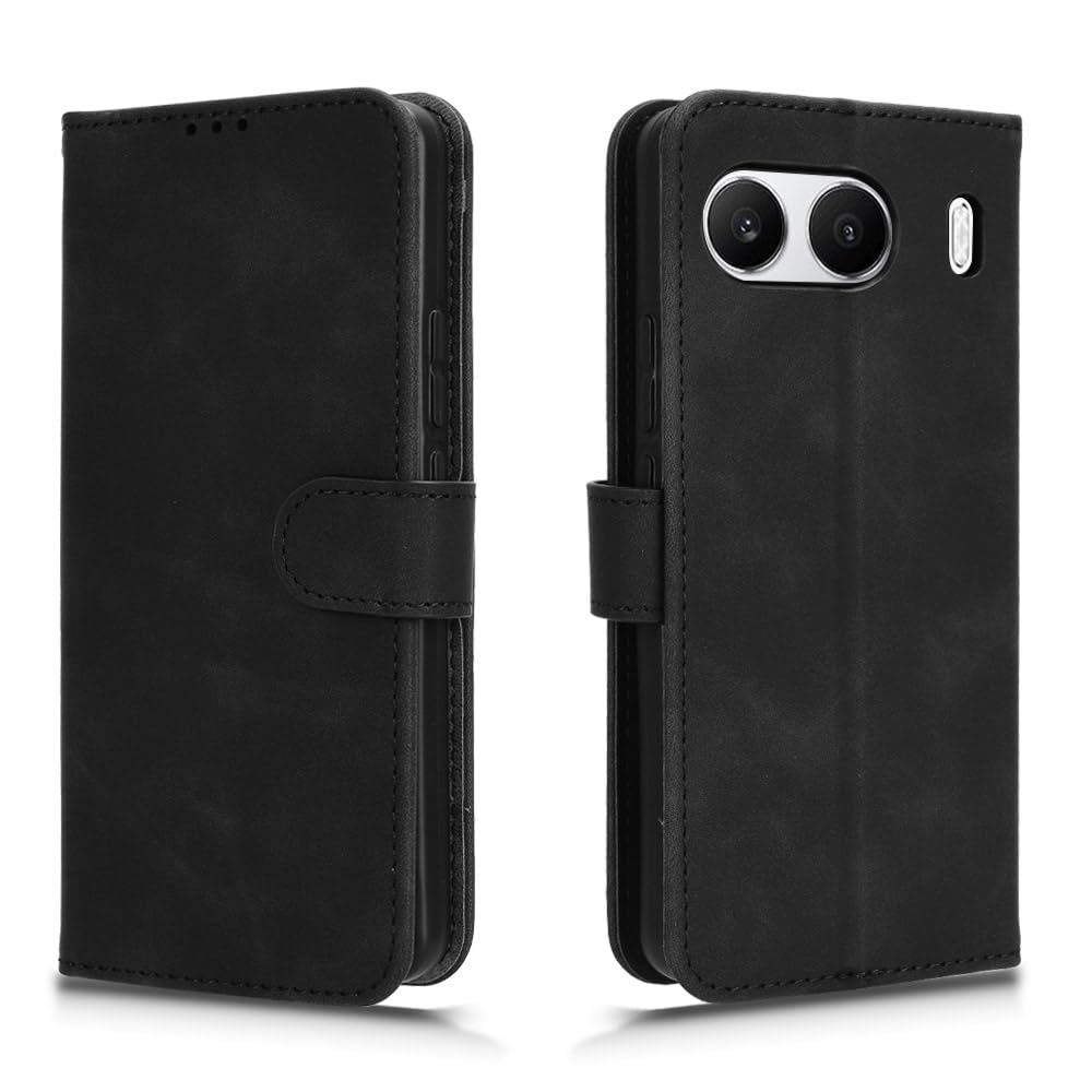 WBWONE Leather Folio Case for OnePlus Nord 4 5G, Premium PU Leather Wallet Phone Case with [Card Holder][TPU Inner Shell] Shockproof Flip Cover, Black