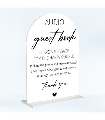 thumbnail image 2 of Audio Guest Book Sign, Minimalist Wooden Sign With Stand, Wedding Reception Signs, Party Supplies, Bridal Shower Centerpieces, Engagement Party Decorations, Sign Our Guest Book Signs For Wedding-4 2 of 14