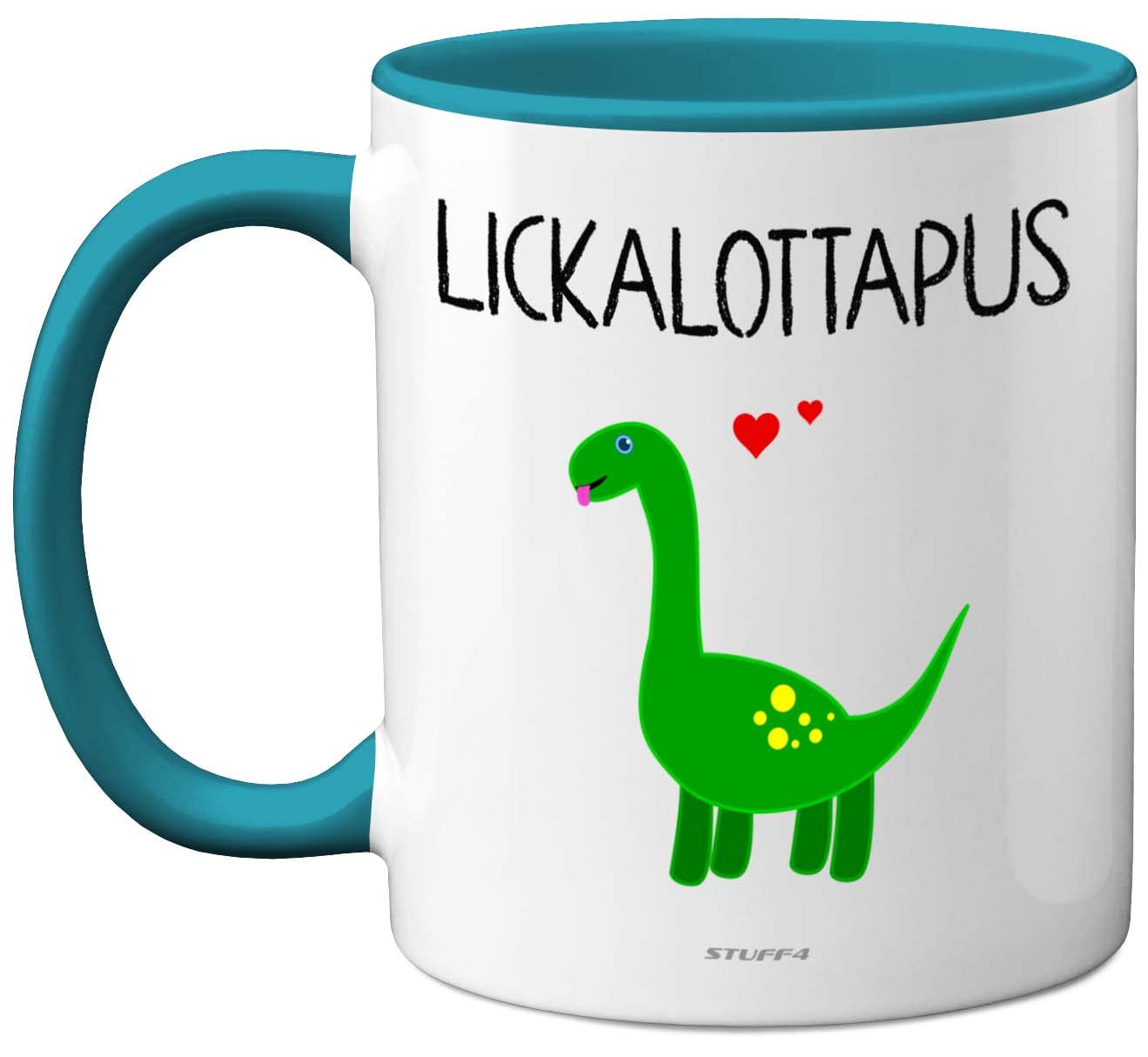 Stuff4 Lesbian Gifts for Girlfriend - Lickalottapus Dinosaur Mug - Anniversary Mug Birthday Gift for Her, Valentines LGBT Gay Lesbian Gifts Adults 11oz Ceramic Light Blue Premium