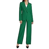 Casly Lamiit 2 Piece Outfits for Women Business Casual Single Button Blazer Jacket and Wide Leg Pants Matching Suit Sets