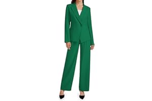 Casly Lamiit 2 Piece Outfits for Women Business Casual Single Button Blazer Jacket and Wide Leg Pants Matching Suit Sets