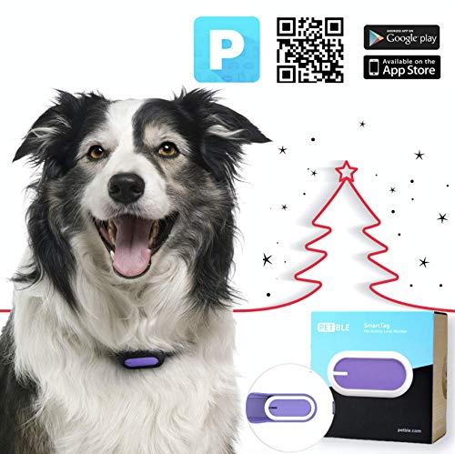 PETBLE Dog Cat Pet Smart Tag Tracker - Portable Bluetooth Wireless 4.0 Lightweight, Waterproof, Compatible with Multiple Smart Devices 24/7 Activity Monitor Pet Health Tracker for IOS Android (Purple)