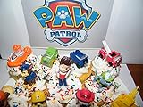 Nickelodeon PAW Patrol Figure Set of 12 Deluxe Mini Cake Toppers Cupcake Decorations Party favors Featuring Ryder, Marshall, Chase, Skye, 5 Vehicles and Special Gift