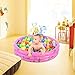 EOSAGA Inflatable Baby Pool PVC Non-Slip Foldable Baby Inflatable Bathtub 3 Rings Swimming Pool (Pink)